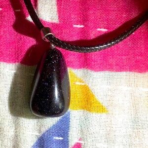 Blue Goldstone pendant necklace
